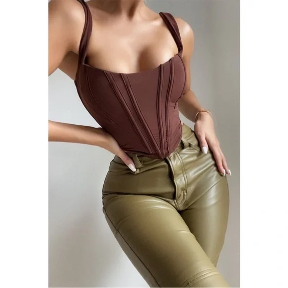 NEW House of CB Ninetta Top Chocolate Brown XS - Picture 11 of 17